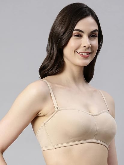 Enamor Women's Strapless & Multiway Cotton Tube Bra – Non-Padded, Wirefree, High-Coverage | A019